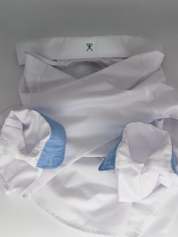 IMG-20250915-WA0005 TAH Modern Fit White Dress Shirt 15 x 32 — Single Yoke with Light Blue Sleeve Lining